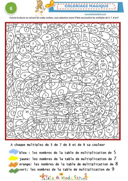 Épinglé Sur Раскраски destiné Coloriage Magique Table De Multiplication Ce2