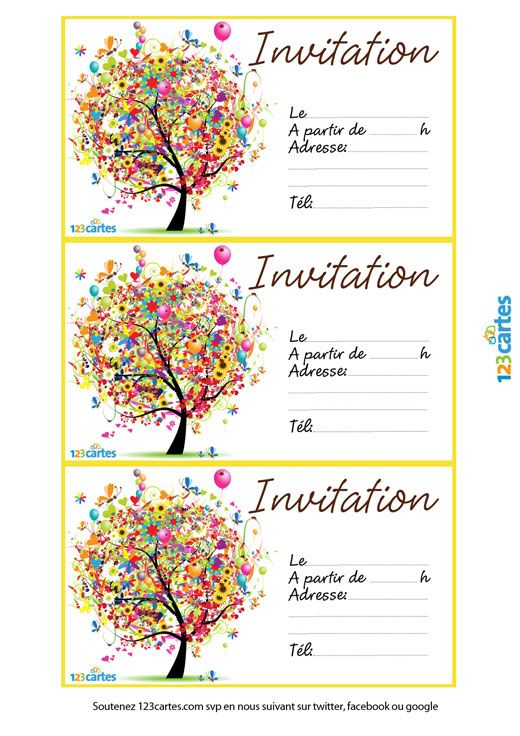 Épinglé Sur Party And Birthday concernant Carte Invitation Anniversaire Gratuite À Imprimer