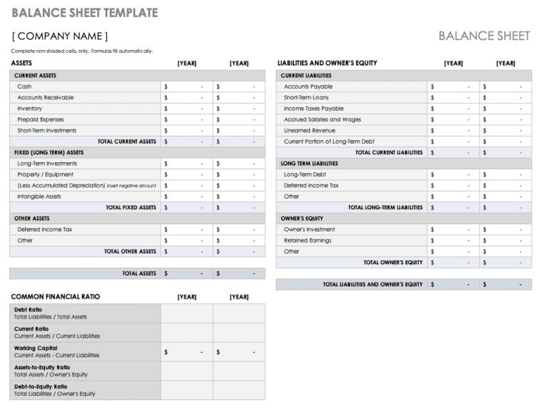 Excel Templates: How To Prepare Estimated Balance Sheet concernant Docsity Account