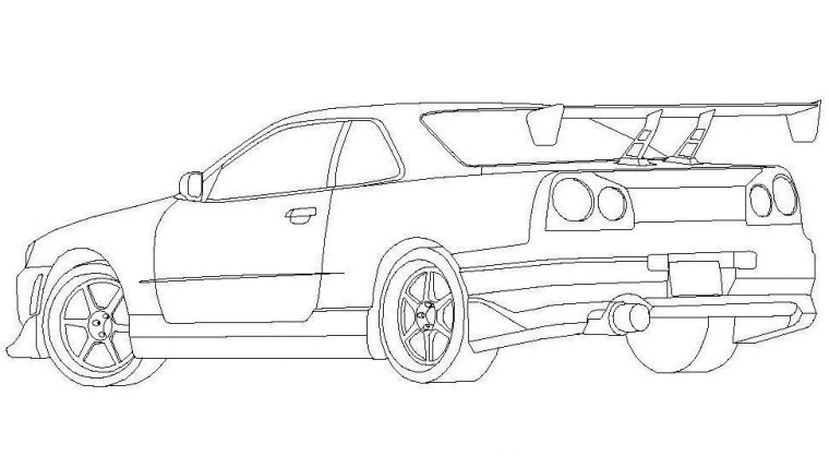 Free Coloring Pages Of Nissan Skyline R34 | Nissan Skyline encequiconcerne Coloriage Fast And Furious