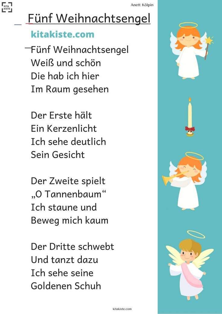 Fünf Weihnachtsengel - #Fingerspielwinter I 2020 tout Weihnachtsgedicht Kindergarten