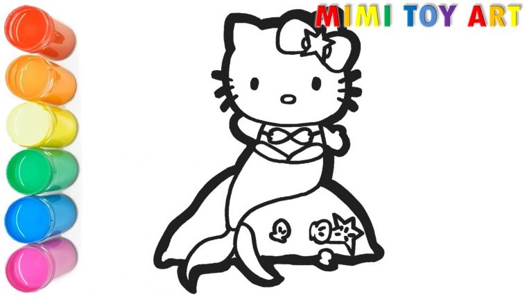 Glitter Hello Kitty Mermaid Coloring And Drawing For Kids serapportantà Hello Kitty Sirene