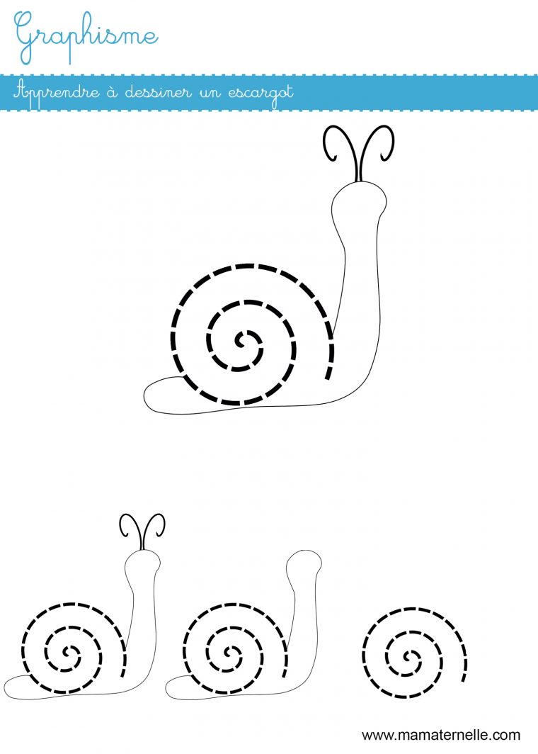 Graphisme : Apprendre À Dessiner Un Escargot | Ma Maternelle encequiconcerne Aprendre A Dessiner