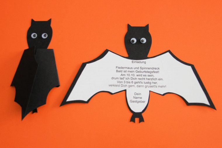 Halloween Einladung Fledermaus ⋆ Kindergeburtstag-Planen.de destiné Schablone Fledermaus