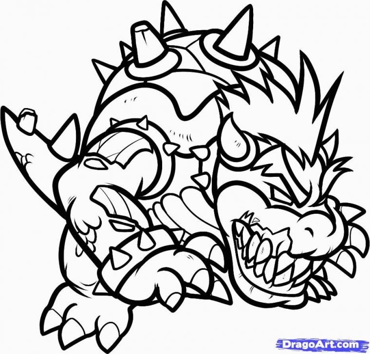 How To Draw Zombie Bowser Zombie Bowser Step By Step For dedans Coloriage Bowser Junior