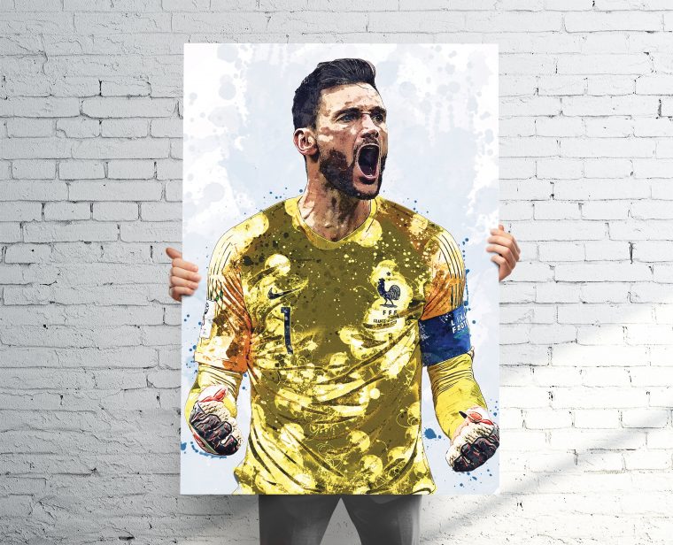 Hugo Lloris Team France Sports Art Print, Soccer/Football serapportantà Dessin Hugo Lloris