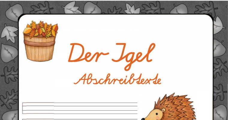 Igel_Abschreibblaetter – Gastmaterial1.Pdf | Bildung encequiconcerne Thema Igel In Der Grundschule