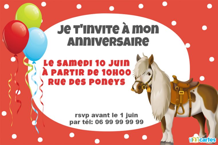 Invitation Anniversaire Du Petit Poney | Invitation destiné Invitation Anniversaire A Imprimer