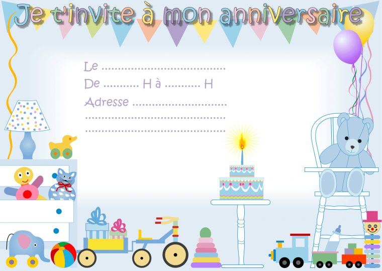 Invitation Anniversaire Gratuite À Imprimer tout Carte À Imprimer Anniversaire