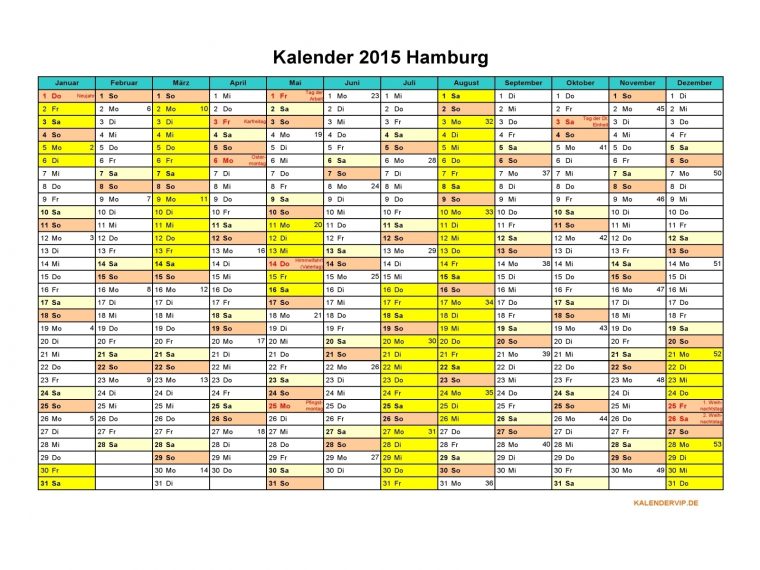 Kalender 2015 Hamburg – Kalendervip à Kalender 2015 Zum Ausdrucken