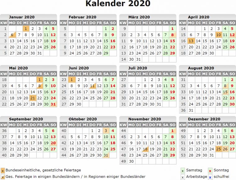 Kalender 2020 Zum Ausdrucken Kostenlos avec Online Kalender Zum Eintragen