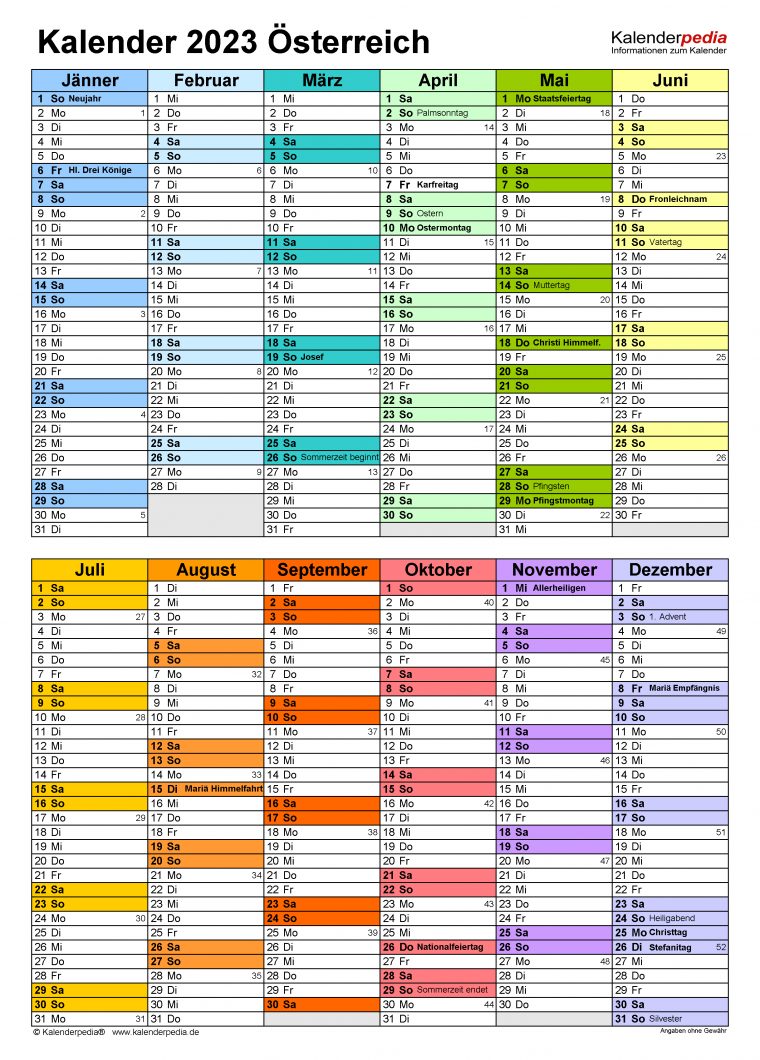 Kalender 2023 Österreich Zum Ausdrucken Als Pdf encequiconcerne Jahreskalender Zum Eintragen