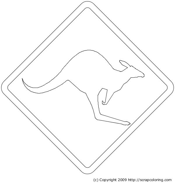 Kangaroo Warning Sign | Australian Road Signs, Kangaroo pour Coloriage Drapeau Australie