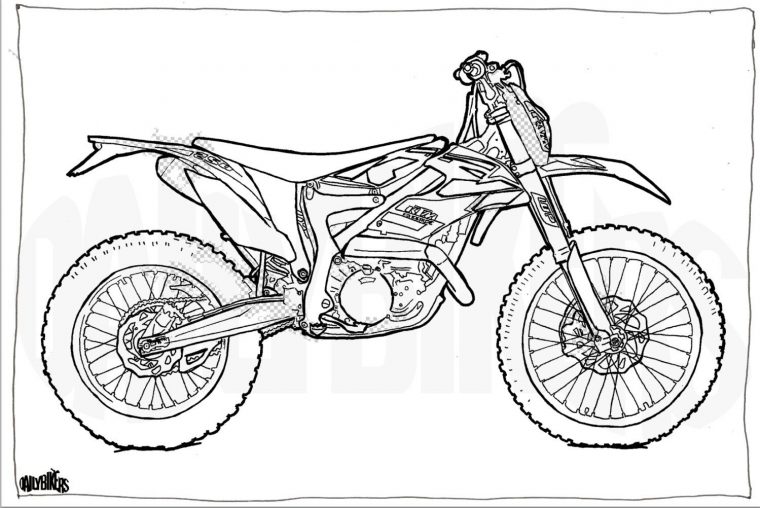 Ktm Freeride Motorcycle Colouring Page – Motorcycle destiné Coloriage Moto Cross Ktm