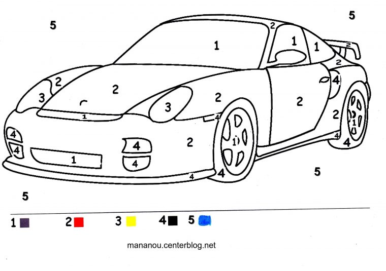 La Voiture En Coloriage Magique serapportantà Dessin Voiture Facile