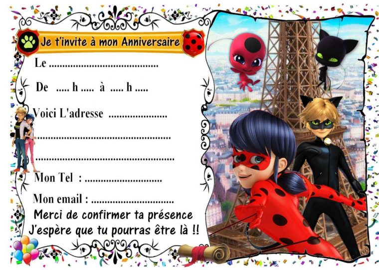 Ladybug | Invitation Anniversaire, Carte Invitation à Carte Invitation Anniversaire A Imprimer