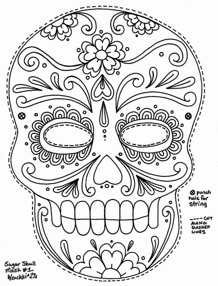 Le Jour Des Morts Dessin Livre Beau Masque Visage avec Coloriage De Masque