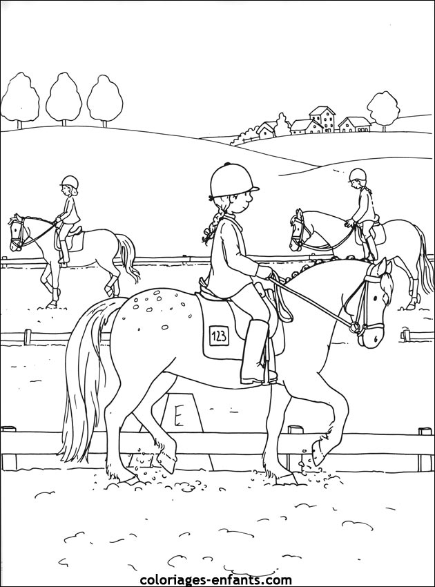 Les Coloriages D'Équitation À Imprimer Sur Coloriages à Coloriage Cavaliere