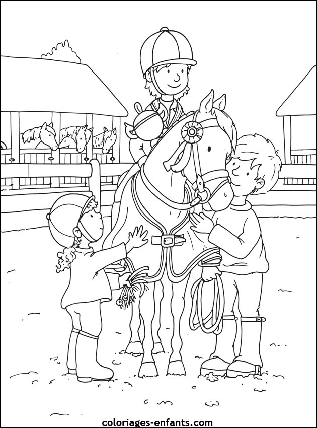 Les Coloriages D'Équitation À Imprimer Sur Coloriages destiné Coloriage Cavaliere