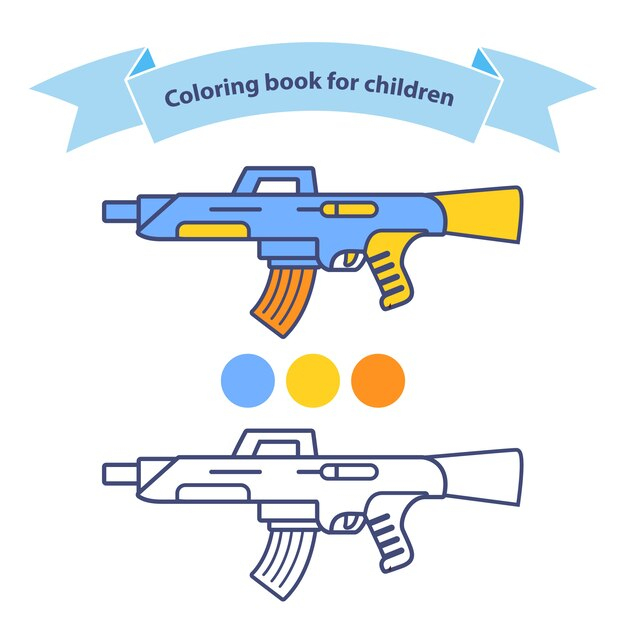 Livre De Coloriage Pour Fusil De Sniper Pour Enfants serapportantà Fusil Coloriage