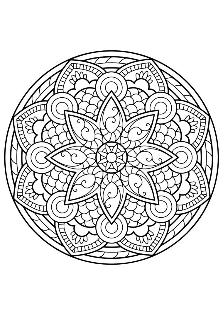 Mandala Complexe Livre Gratuit 4 – Coloriage Mandalas concernant Mandala Cm2 À Imprimer