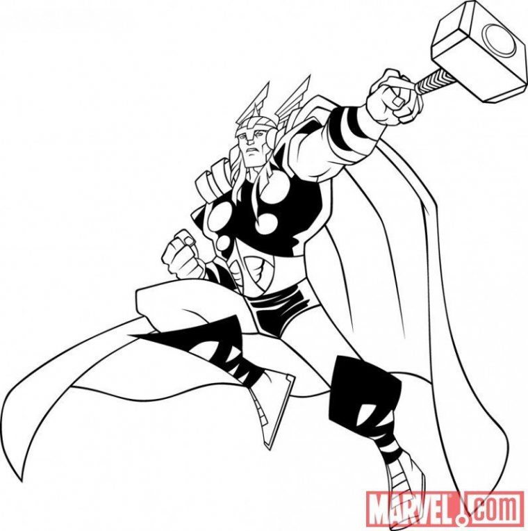 Marvel Avengers Thor Coloring Pages | Kleurplaten, Tekenen dedans Coloriage Avengers Thor