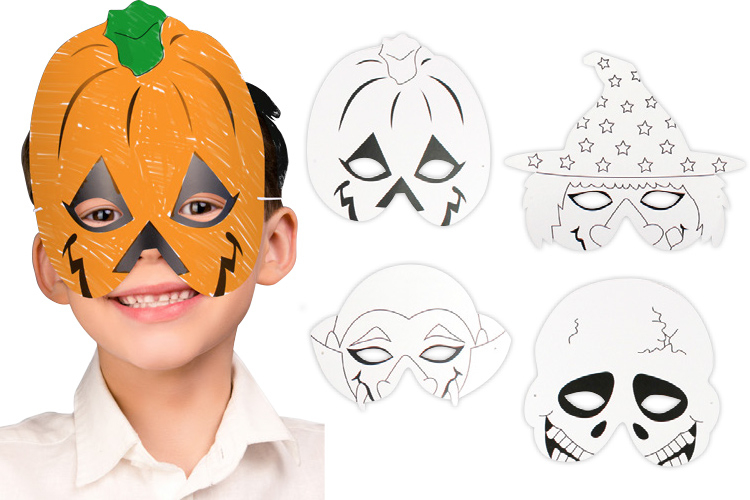 Masques À Colorier Halloween – Set De 4 – Masques – 10 Doigts dedans Masque D Halloween À Imprimer