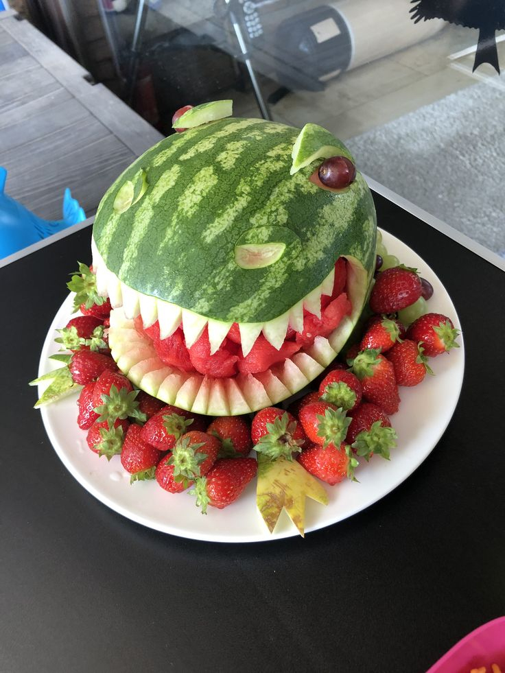 Melonen Dinosaurier | Essen Für Kinder, Melonentorte à Kindergeburtstag Dinosaurier