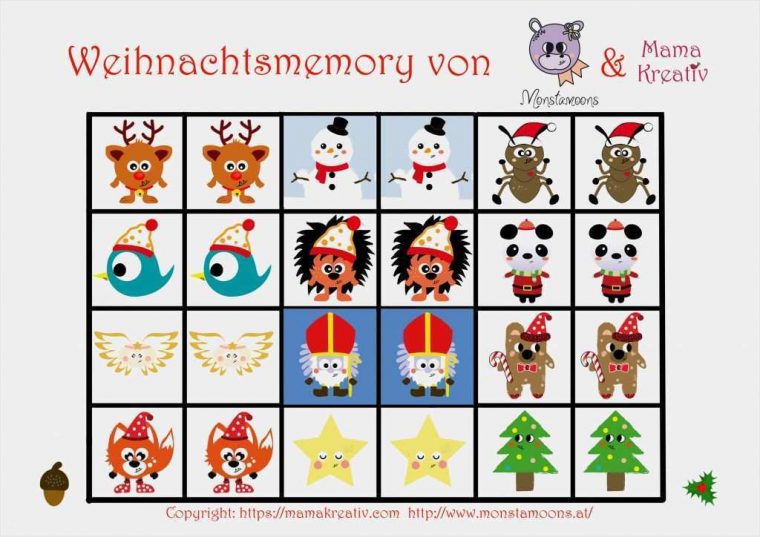 Memory Spiel Selber Machen Vorlage Schön Weihnachtsmemory concernant Memory Selber Machen Vorlage