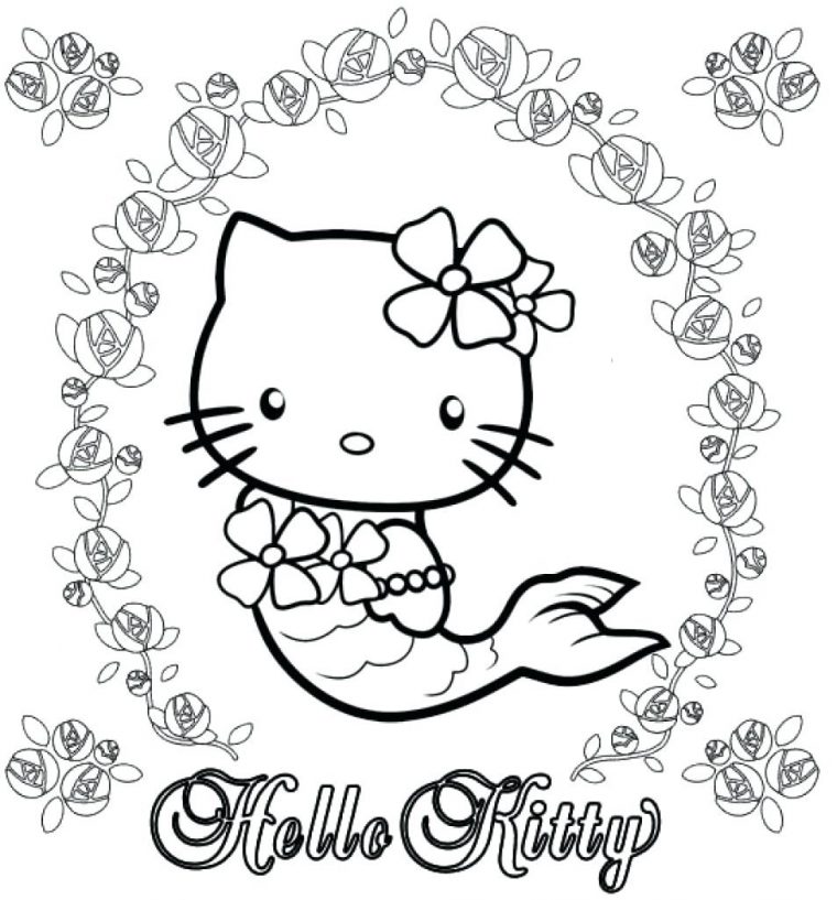 Mermaid Coloring Pages Easy At Getcolorings | Free encequiconcerne Hello Kitty Sirène