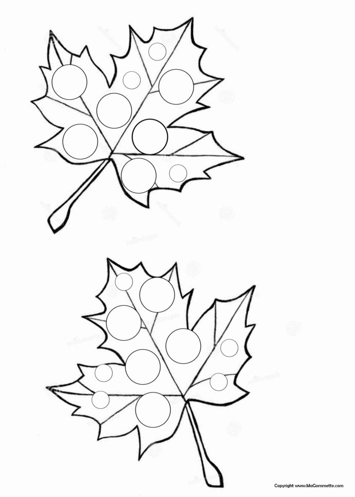 Modèle À Imprimer Pour Coller Des Gommettes Feuille D dedans Coloriage Feuille D'Automne