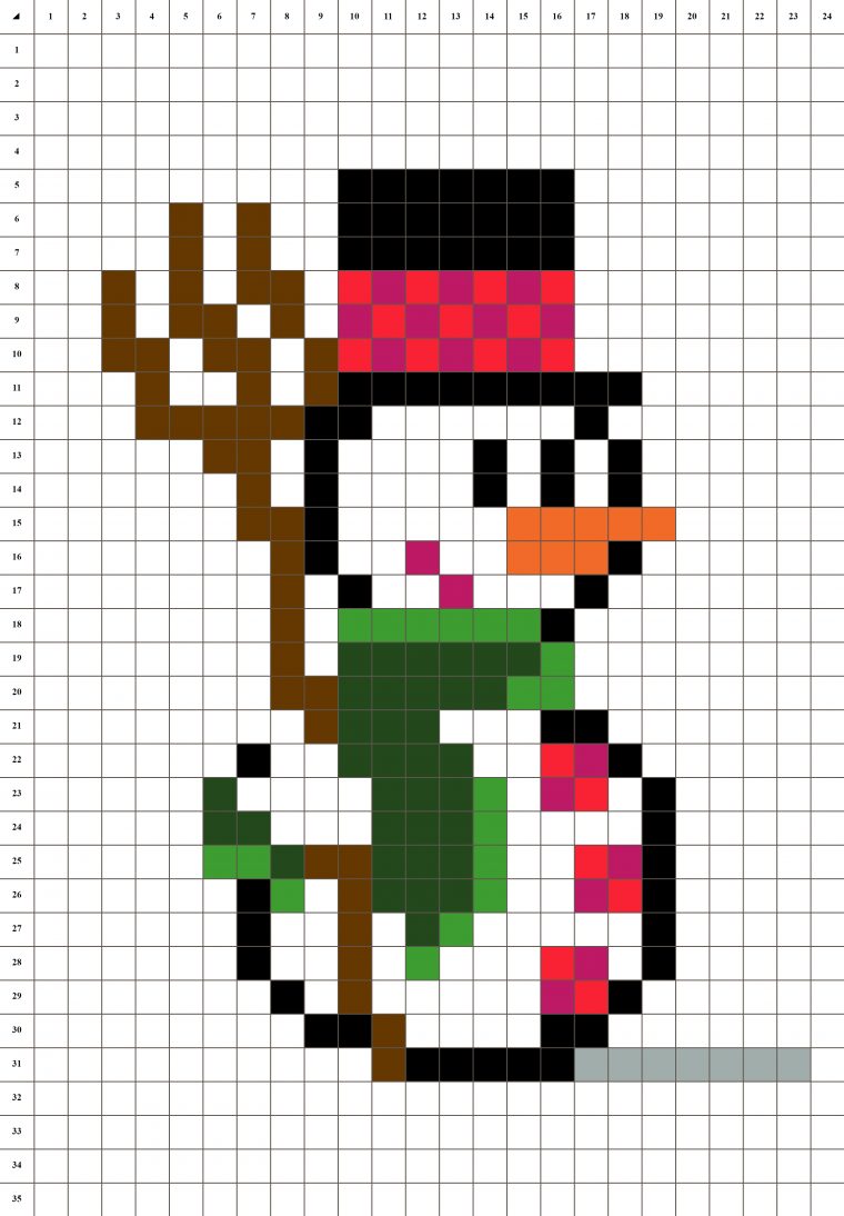 Modèle De Pixel De Noël – Dessin Facile Couleur serapportantà Pixel Art Sapin De Noël