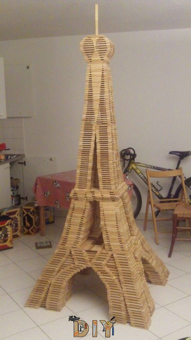 Modele Tour Eiffel En Kapla | Craft Stick Crafts, Popsicle concernant Modele Tour Kapla