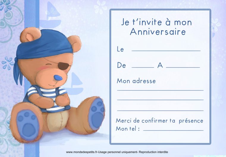 Monde Des Petits – Par Thème concernant Cartes Invitation Anniversaire À Imprimer