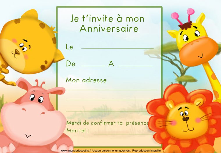 Monde Des Petits – Par Thème tout Carte D Invitation Anniversaire Gratuite À Imprimer