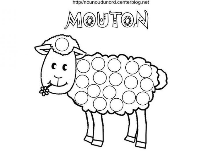 Mouton De Pâques Coloriage Et Gommettes à Masque Mouton À Imprimer