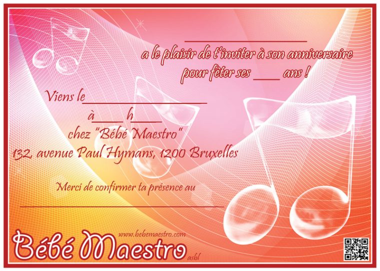 Musical Birthday Party In Family | Bébé Maestro serapportantà Carte D Invitation Anniversaire