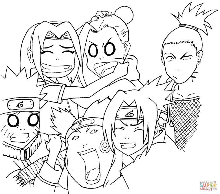 Naruto Squad 7 And 10 Coloring Page | Free Printable à Coloriage Sakura Haruno