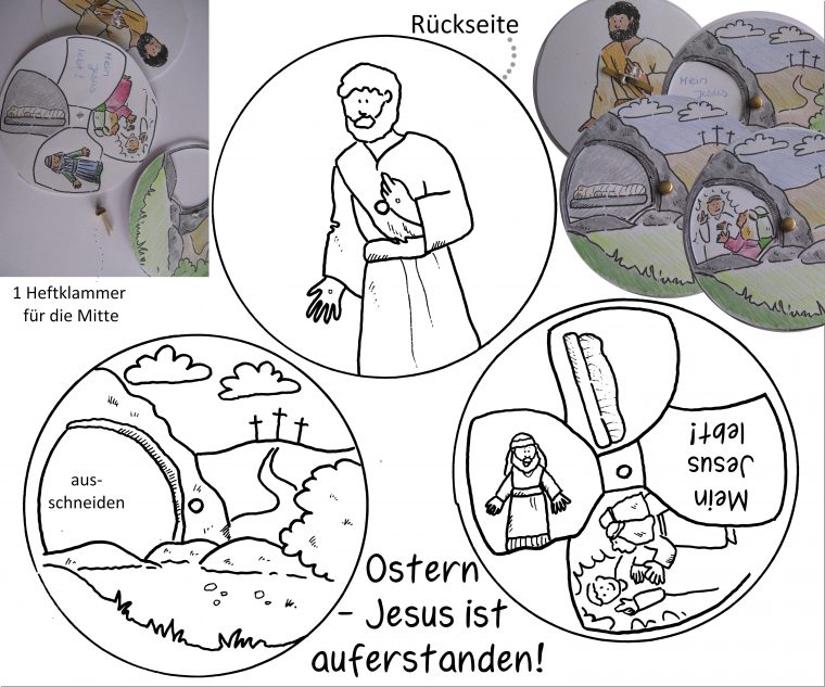 Ostern Auferstehung Jesus Lebt! Drehscheibe Basteln concernant Geschichte Für Kindern