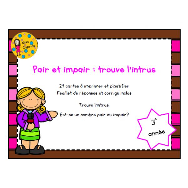 Pair Et Impair – Trouve L'Intrus – 3E Année | Math, Noel dedans Nombre Pair Et Impair Ce1