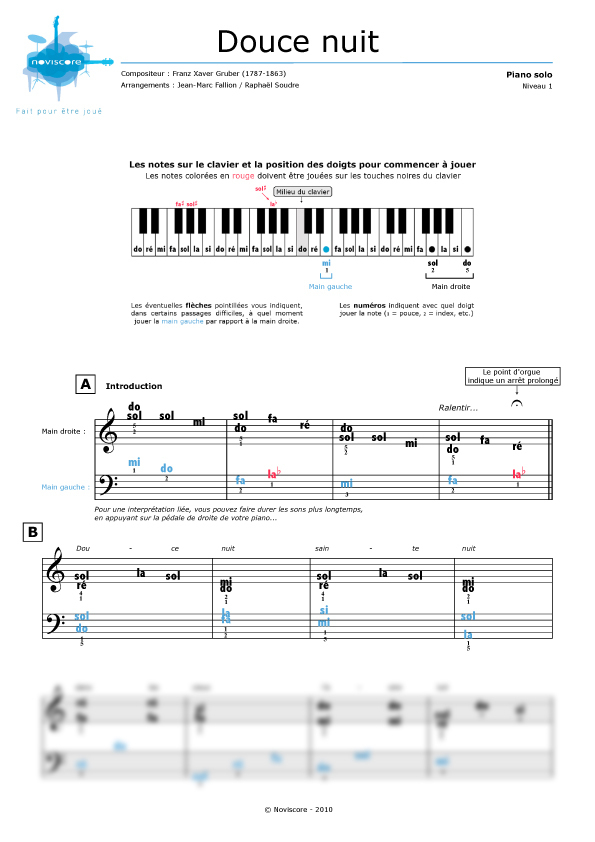 Partition Douce Nuit – Partition De Piano Pour Noël intérieur Tablature Douce Nuit