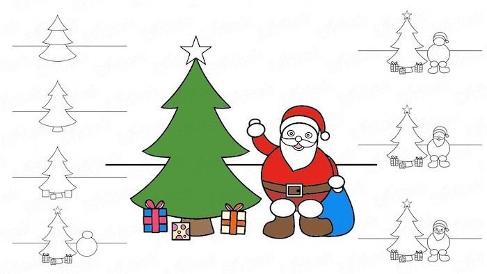 Pere Noel Dessin Facile Kawaii : Dessin Facile De Noel avec Comment Dessiner Un Pere Noel Kawaii