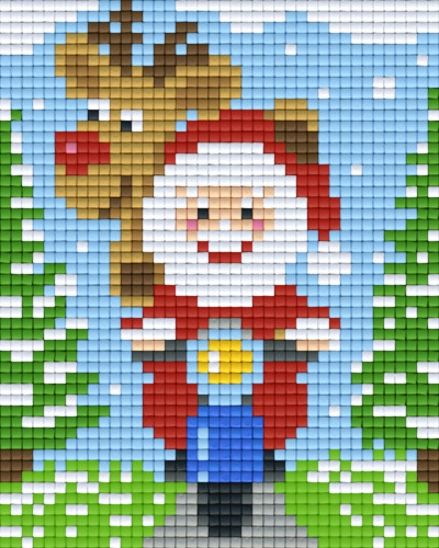 Père Noël – Noël Plaque | Ids Pixelhobby destiné Dessin Pixel Noel