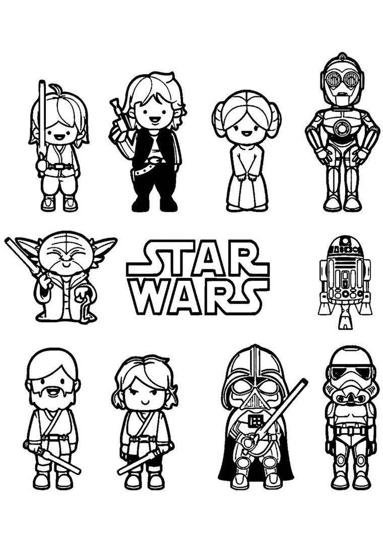 Petits Personnages Star Wars – Coloriage Star Wars avec Coloriage Star Wars À Imprimer