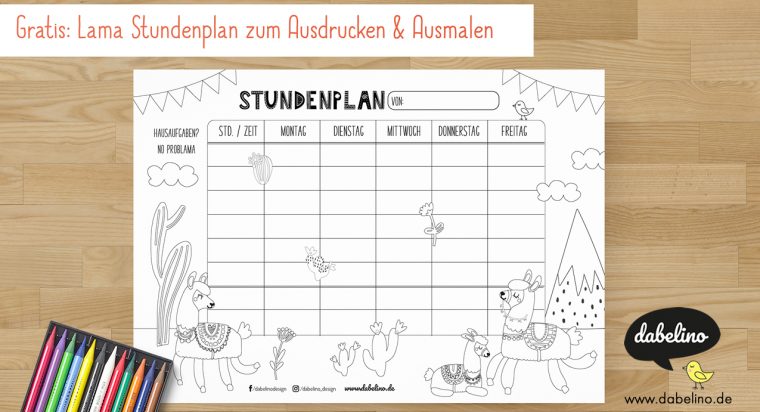 Pin Auf Diy // Freebies & Free Printables – Dabelino intérieur Stundenplan Online Gestalten