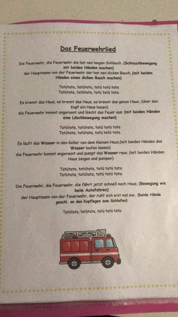 Pin Auf Ostern tout Feuerwehrlieder Kindergarten