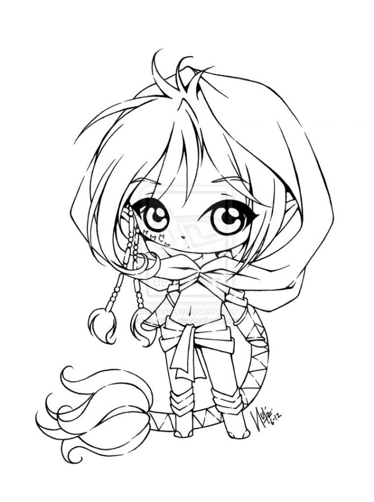 Pin On Chibi serapportantà Coloriage Manga Chibi