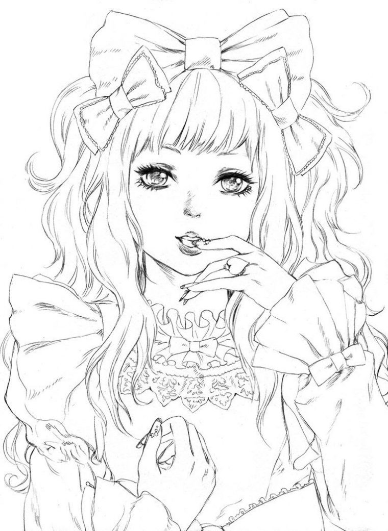 Pin On Ideas Pour Coloriage Manga Kawaii serapportantà Coloriages Manga