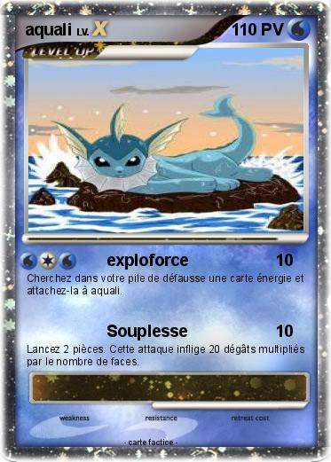 Pokémon Aquali 160 160 – Exploforce – Ma Carte Pokémon avec Coloriage Pokemon Aquali