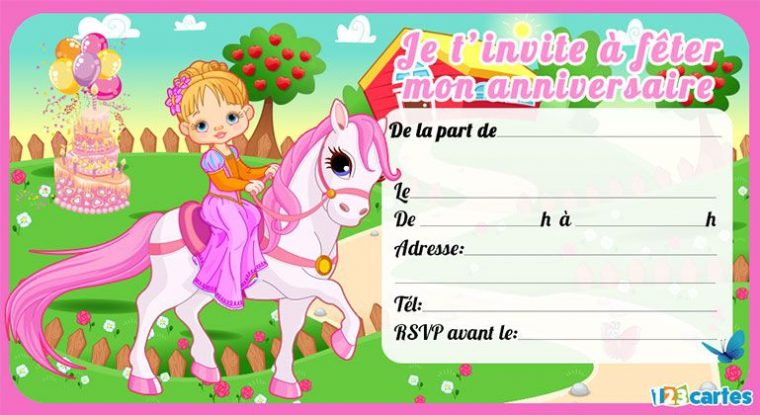 Poney Invitation Fille | Invitation Anniversaire, Modèle avec Invitations Anniversaire À Imprimer